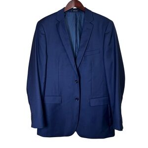 Mantoni Wool Blazer Jacket Mens 42L Super Fine Virgin Wool Navy Blue 2 Button